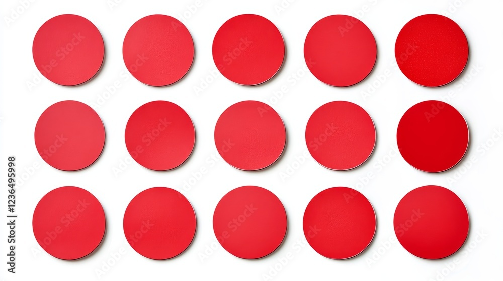 Red round paper sticker label set isolated on white background Red round paper sticker label set isolated on white background