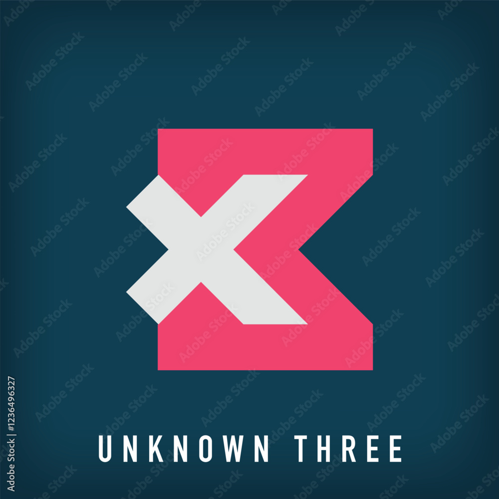 Fototapeta premium Modern x and 3 sign combination logo design. Creative shopping company design, corporate identity. vector