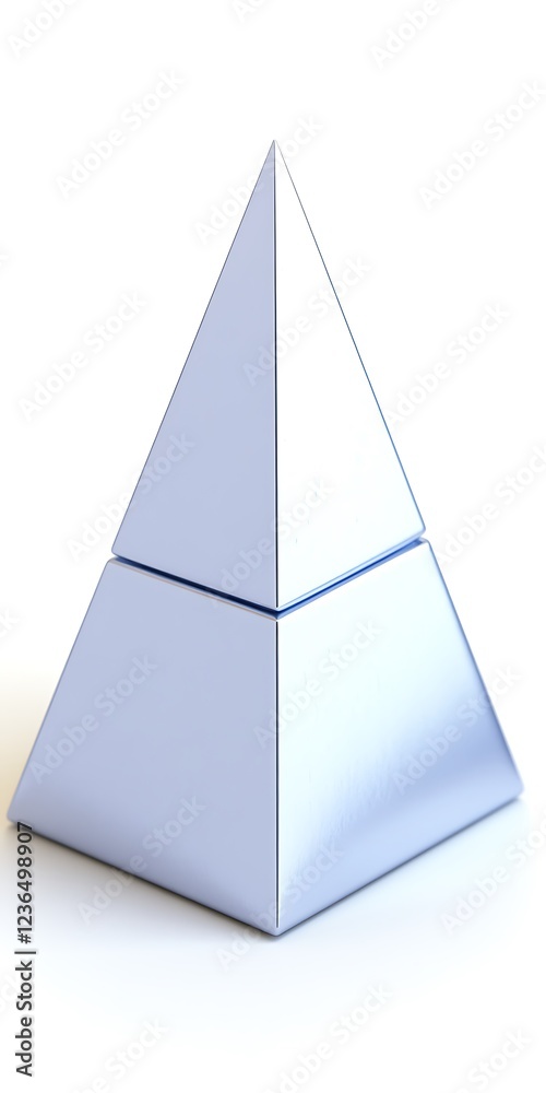 Two-tiered pyramid, white background, concept Two-tiered pyramid, white background, concept