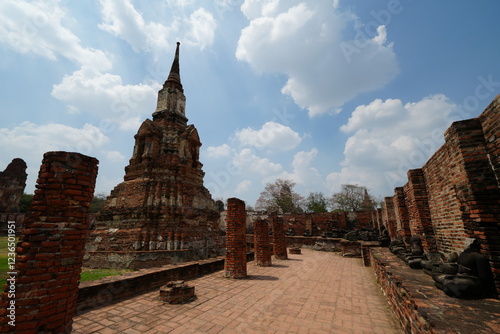 Wat Mahathat, Ayutthaya Province, Thailand, destroyed by the Burmese in 1767. Photo taken on 29 March 2024. photo