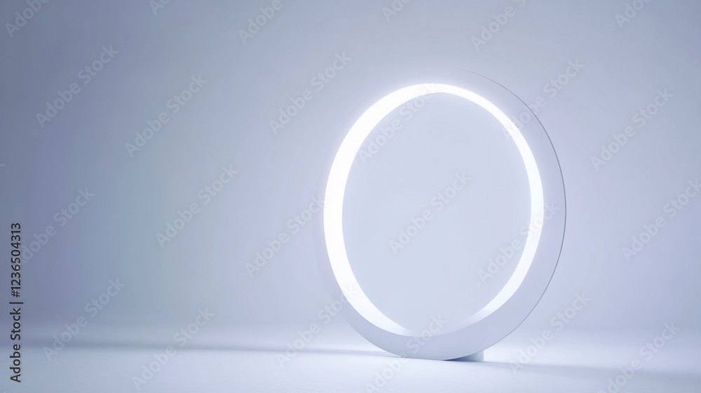 Glowing Circle in Minimalist Setting: Abstract Art and Design Glowing Circle in Minimalist Setting: Abstract Art and Design