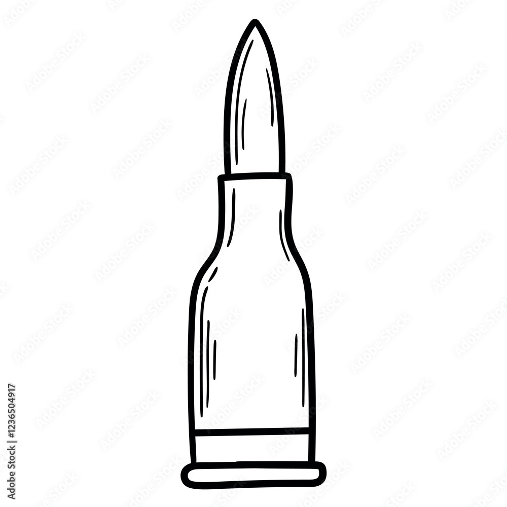 Hand drawn doodle machine gun bullet on white background. Hand drawn doodle machine gun bullet on white background.