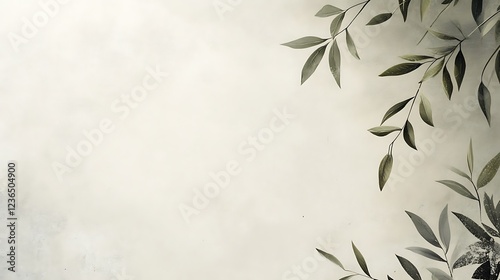 Elegant Greenery Frame On Neutral Background
