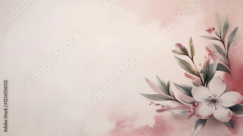 Delicate Watercolor Flower and Leaf Design