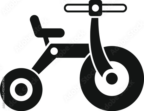 Simple icon of a tricycle, symbolizing childhood, outdoor play, and learning to ride