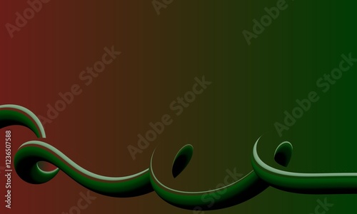 A flowing green decorative line suitable for enhancing holiday graphics and designs with a festive touch.