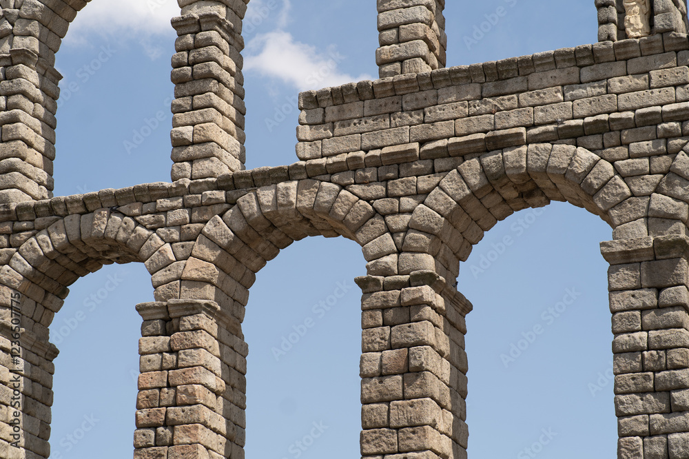 Spanish historic aqueduct ruins in Segovia Spanish historic aqueduct ruins in Segovia