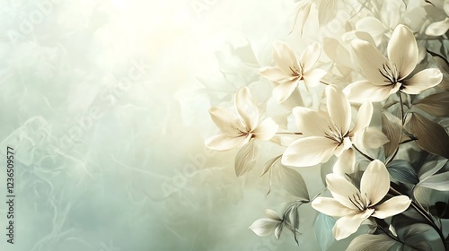 Elegant Creamy White Flowers Soft Background
