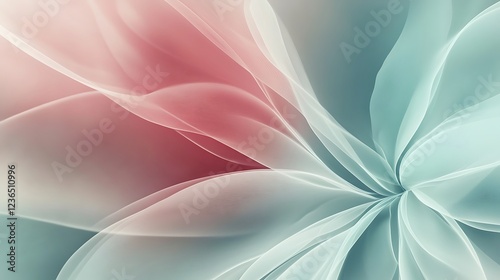 Abstract Pastel Wave Design Featuring Pink and Teal Hues