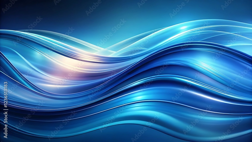 Abstract Blue Waves with Smooth Curves – Fluid Motion Design for Digital Backgrounds Abstract Blue Waves with Smooth Curves – Fluid Motion Design for Digital Backgrounds
