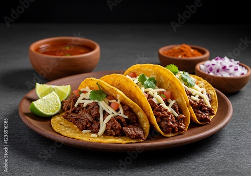 Delicious Barbacoa Tacos with Melted Cheese