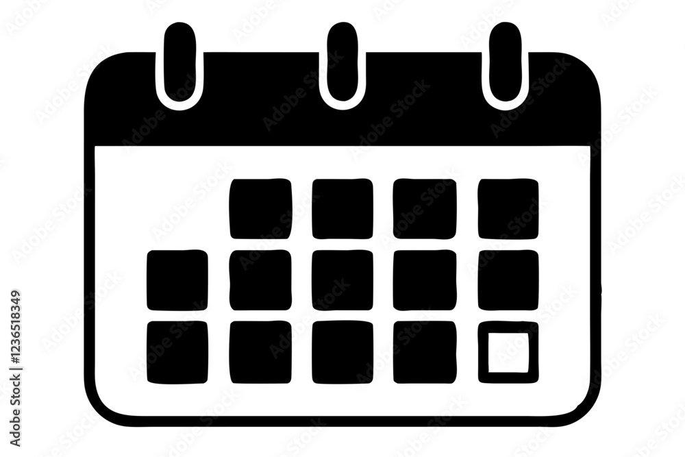 Reminder black icon vector isolated on a white background. Calendar icon. Vector calendar icon isolated. Reminder black icon vector isolated on a white background. Calendar icon. Vector calendar icon isolated.