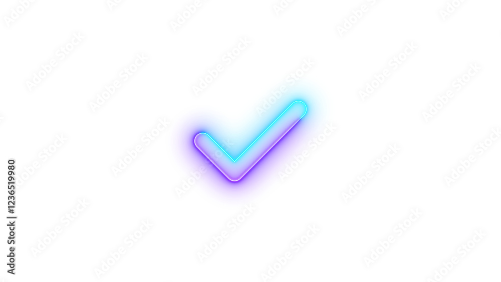 Check icon glowing neon cyan purple gradient color Check icon glowing neon cyan purple gradient color