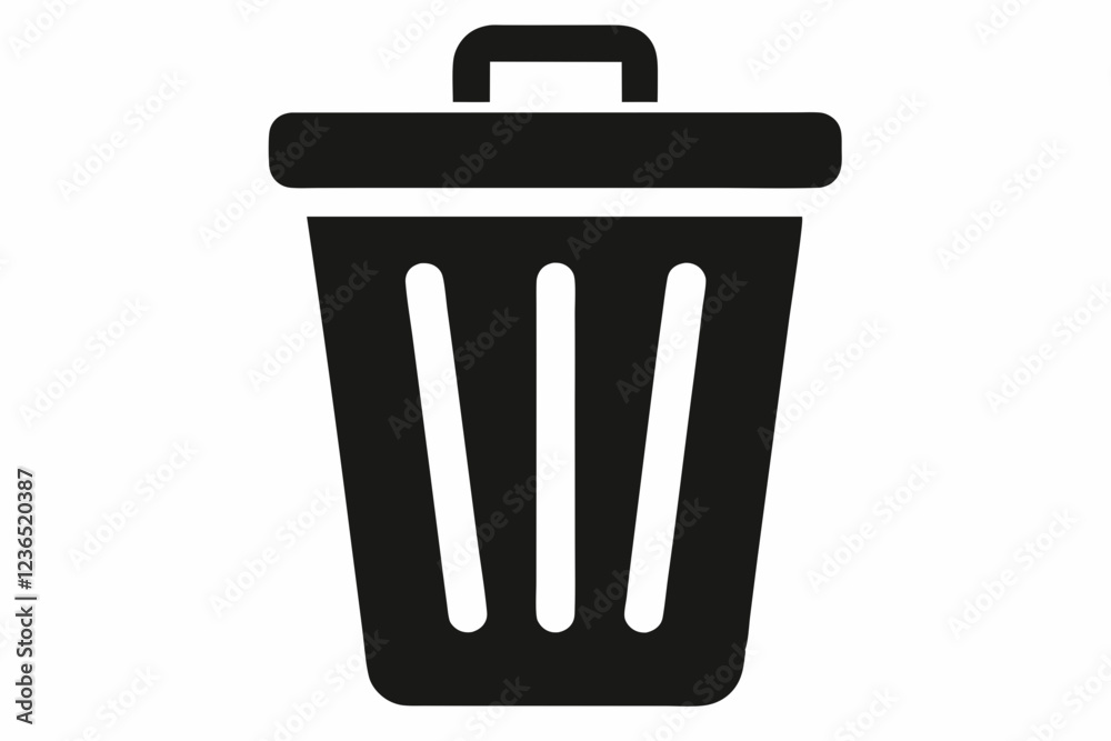 trash delete icon isolated black icon vector on white background. Delete icon. Dustbin Icon trash delete icon isolated black icon vector on white background. Delete icon. Dustbin Icon