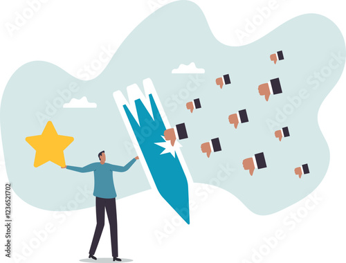 Protect brand reputation, trust or manage negative customer review, feedback or engagement, marketing solution, strategy.business concept.flat character.