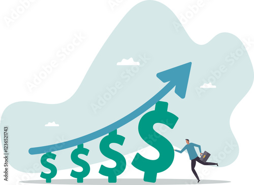 Increase revenue, income or wealth management growing investment asset to make profit or earning,business concept.flat character.