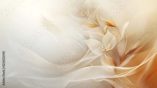 Elegant Abstract Floral Design with Flowing Fabric