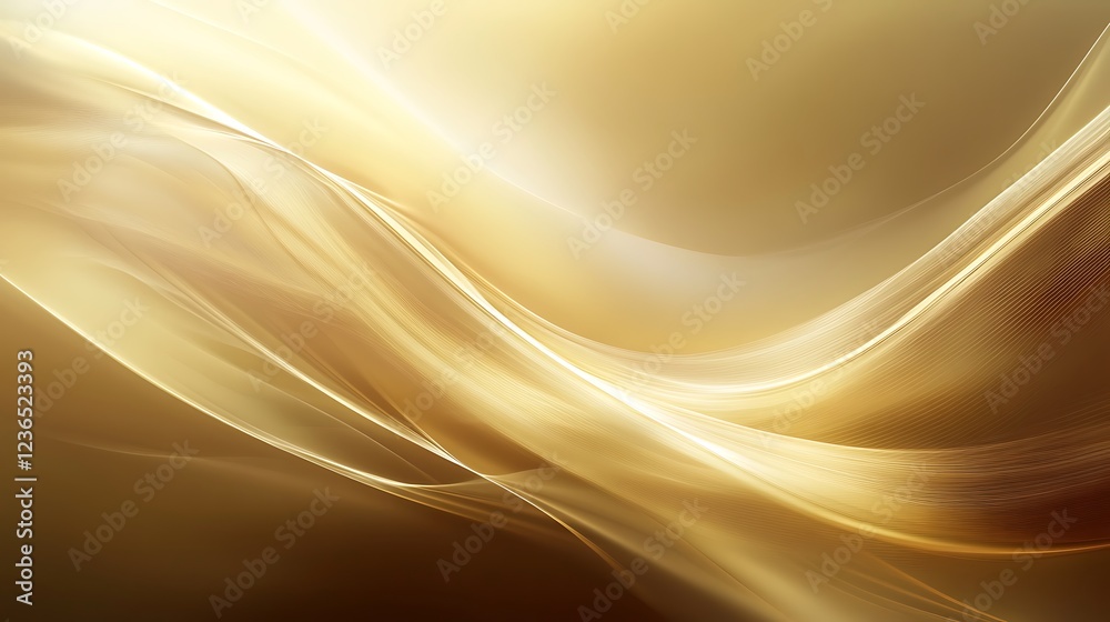 Obraz premium Abstract Golden Waves Flowing Design