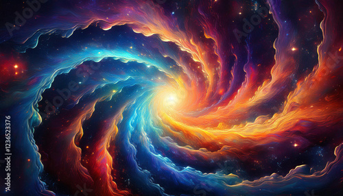 summary colorful nebula with glowing dirt
