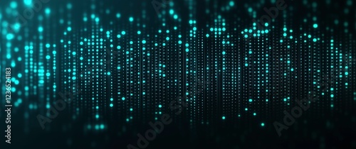 Teal Data Stream: Abstract visualization of a flowing teal data stream, depicting digital information and connectivity.  The image evokes a sense of futuristic technology and seamless flow.