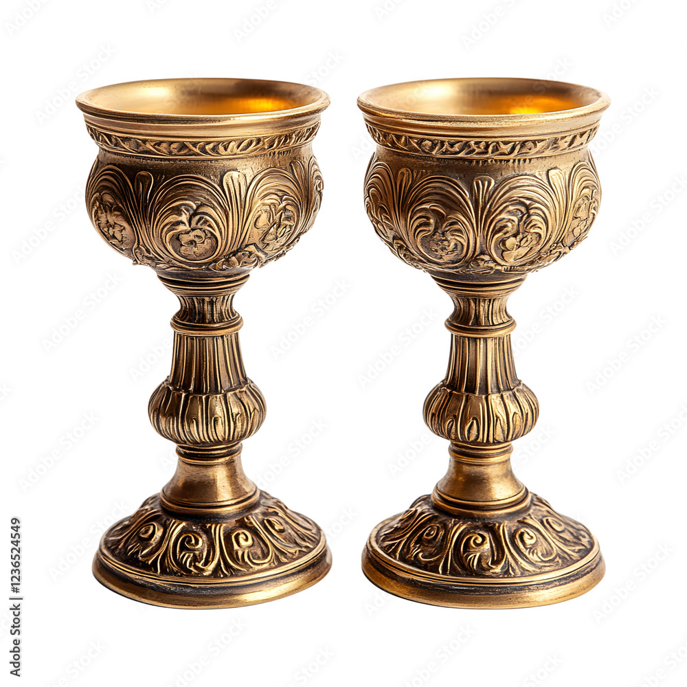 Ornate Candle Holders with Antique Gold Finishes Isolated on Transparent Background Ornate Candle Holders with Antique Gold Finishes Isolated on Transparent Background