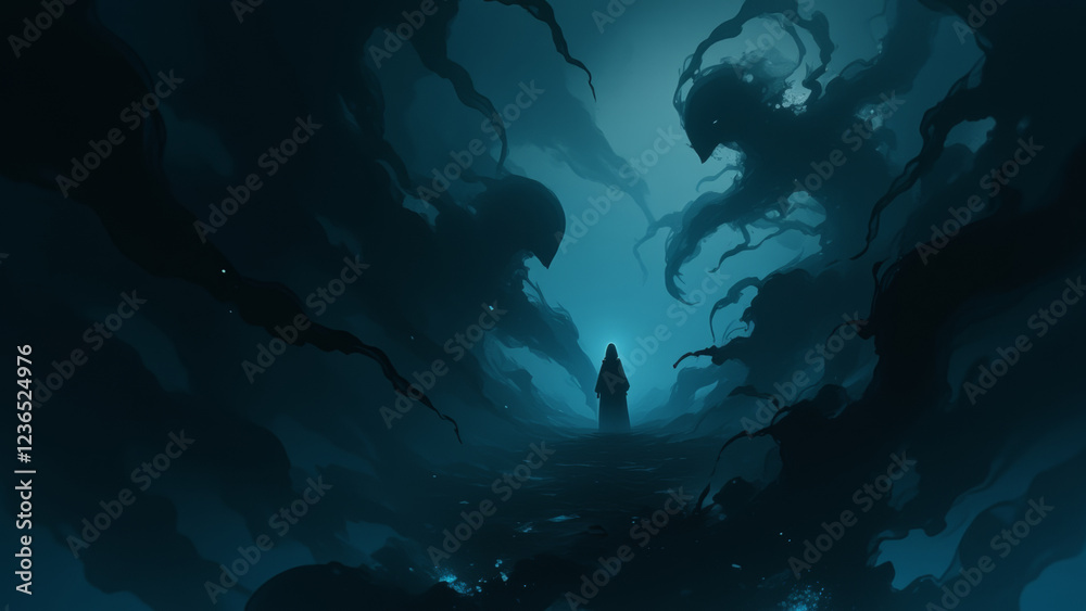 Fototapeta premium anime wallpaper abstract illustration background.