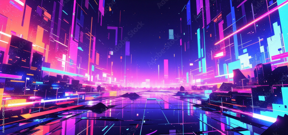 Fototapeta premium anime wallpaper abstract illustration background.