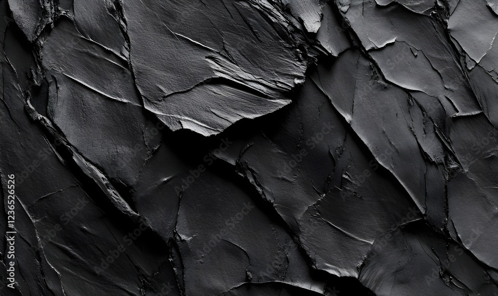 Obraz premium Black textured paint, abstract art background