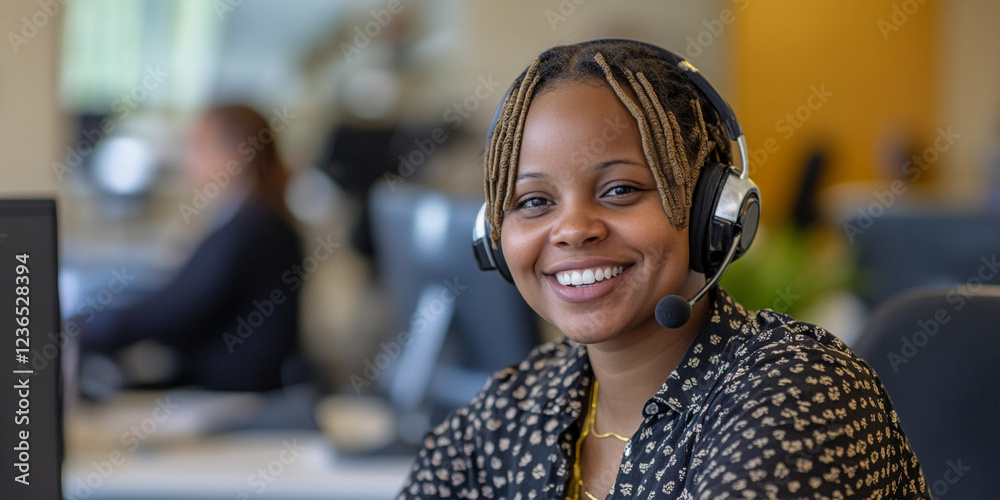 Smiling woman working in a modern office environment Smiling woman working in a modern office environment