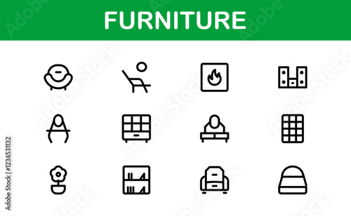 Furniture Icons for Interior Designers. Scalable Graphics for Modern, Classic, and Minimalist Furniture