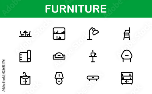Furniture Icons for Interior Designers. Scalable Graphics for Modern, Classic, and Minimalist Furniture