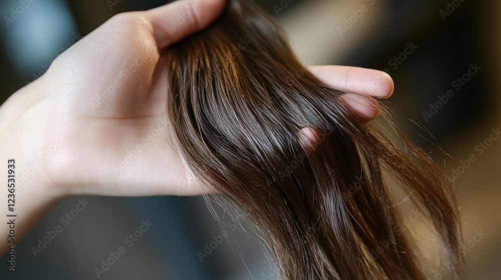 Fototapeta premium A lock of hair in a hand