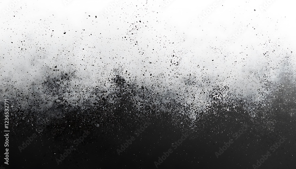 Abstract black and white gradient with film grain texture, adding depth and intrigue to a design. Abstract black and white gradient with film grain texture, adding depth and intrigue to a design.