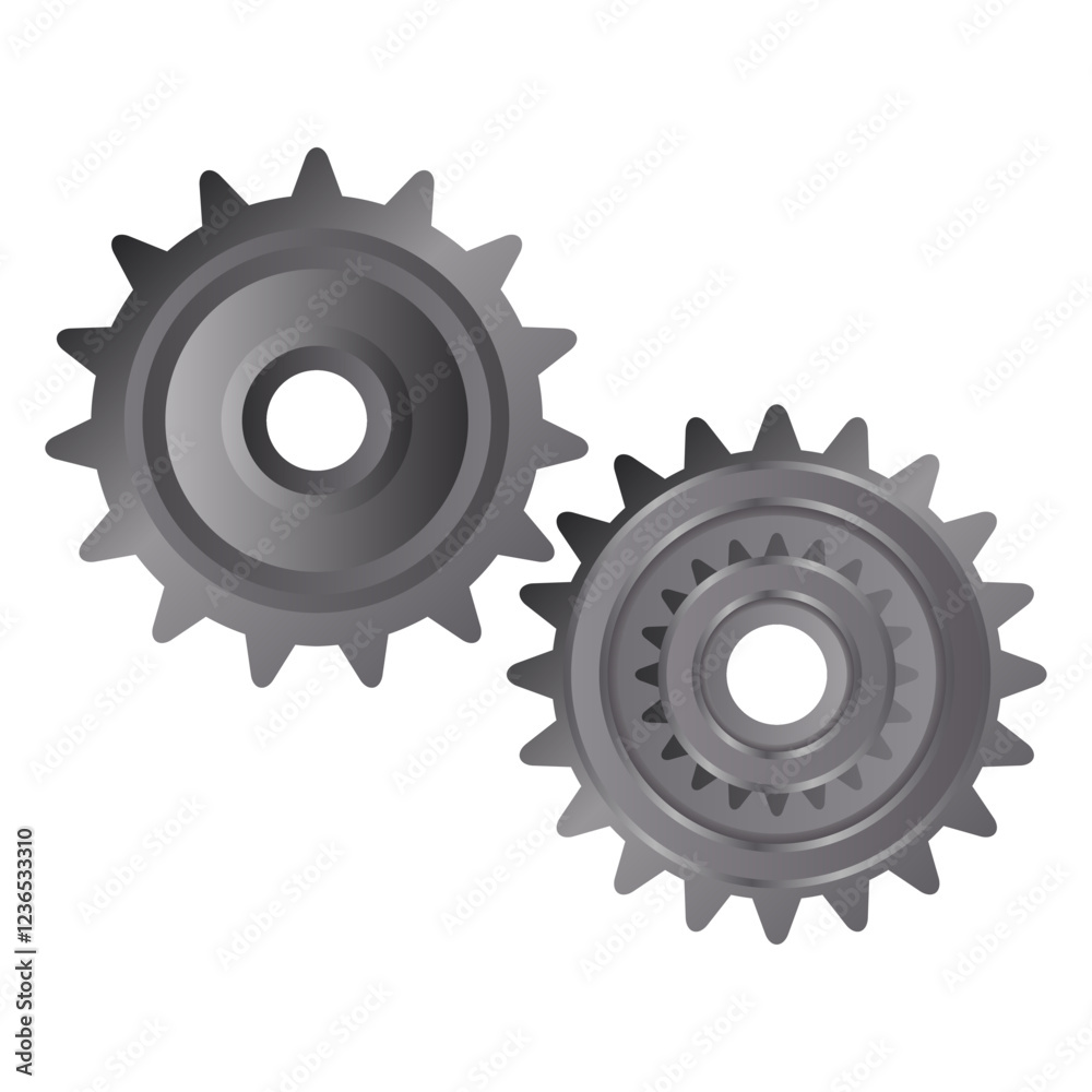 Gear Power Machine Parts Vector. Industrial Equipment Gear Elements. Gear Icons. Gear Power Machine Parts Vector. Industrial Equipment Gear Elements. Gear Icons.