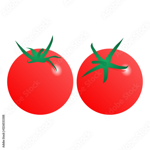 Fresh Ripe Red Tomato Vector. Whole Red Tomatoes Cooking Ingredient.