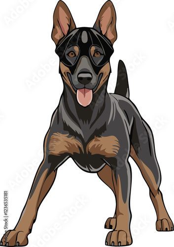 Belgian Malinois dog mascot logo design concept vector illustration white background