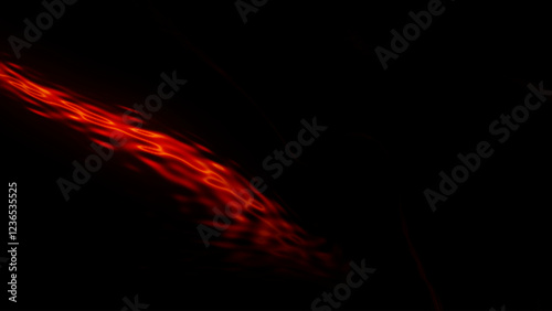 Fiery red fire light on dark background