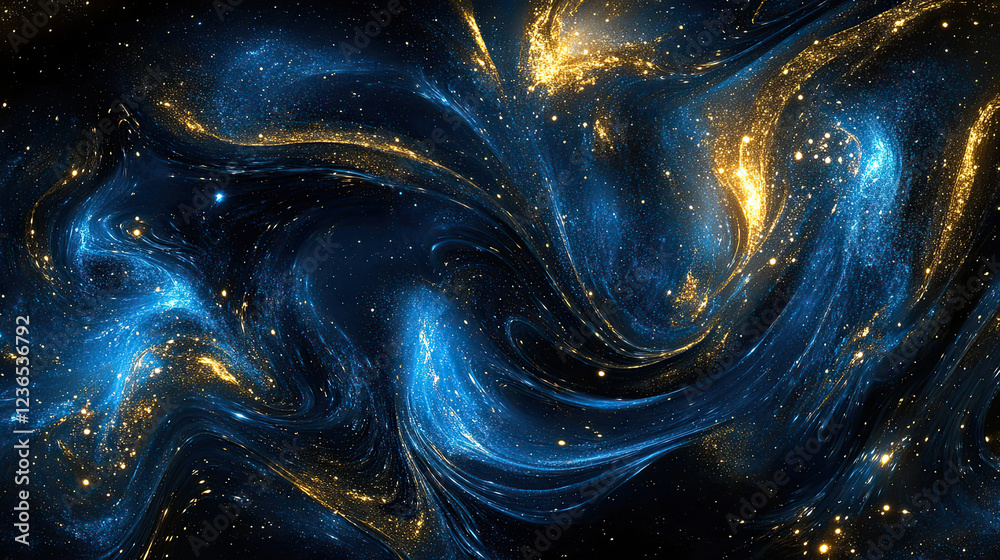 Obraz premium background of abstract glitter lights. blue, gold and black. de focused. banner. High quality photo