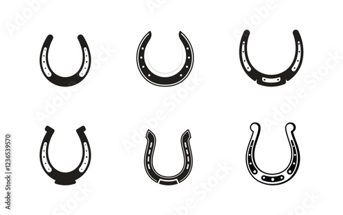 Horse shoe Vector icon design illustration Template