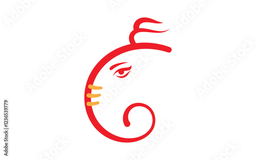 Ganesha Logo Vector icon design illustration Template