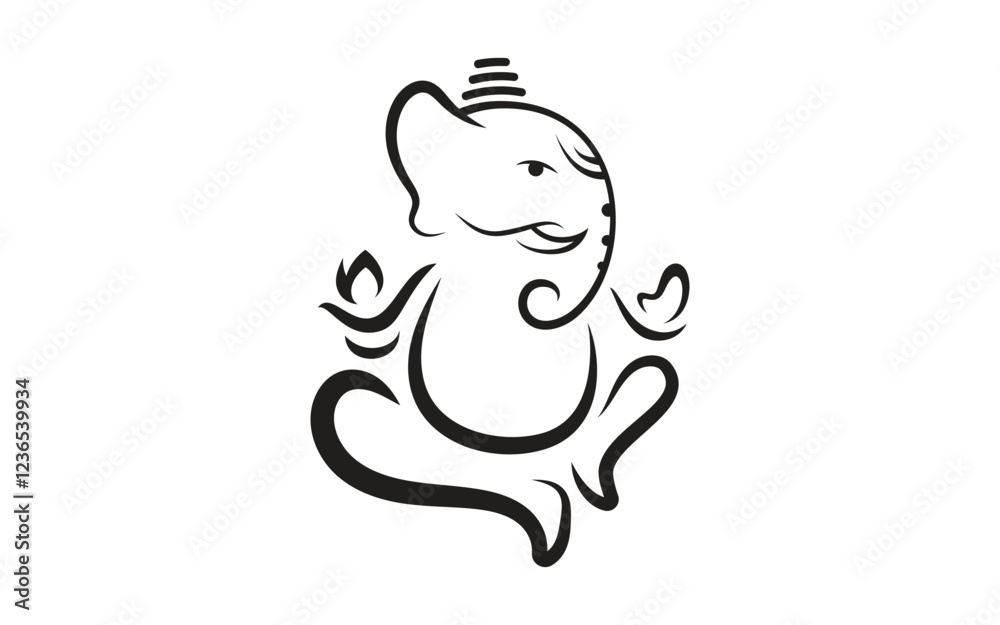 Ganesha Logo Vector icon design illustration Template Ganesha Logo Vector icon design illustration Template