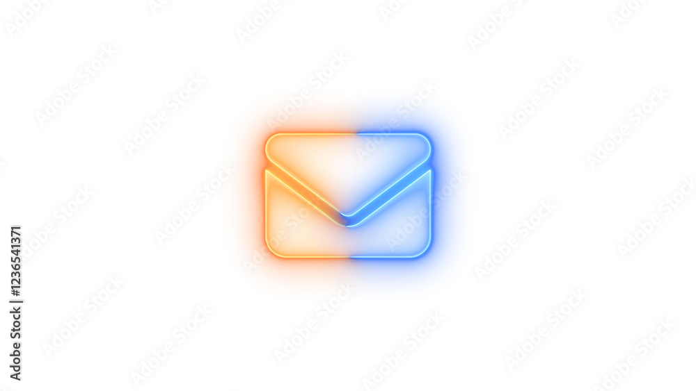 Envelope icon glowing neon blue brown gradient color Envelope icon glowing neon blue brown gradient color