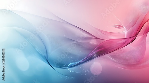Abstract Pink and Blue Wave Design with Sparkle