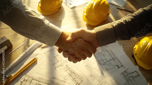 Successful Construction Agreement Handshake