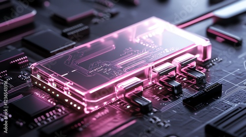 A glowing USB hub connected to multiple futuristic devices