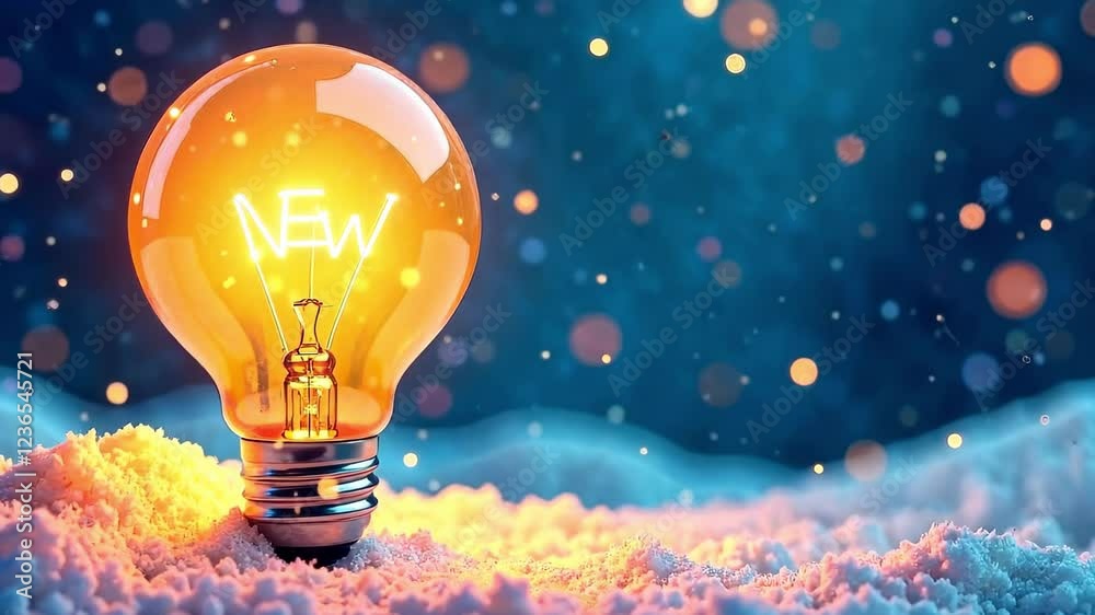 A light bulb is lit up and says 