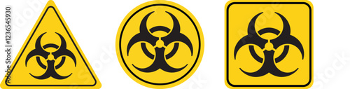 Warning sign of virus. Biohazard icon. Biohazard symbol. isolated on white background. Vector illustration.