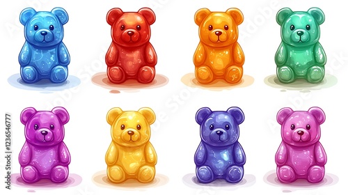 Obraz na płótnie Colorful gummy bears display playful environment digital artwork fun w salonie