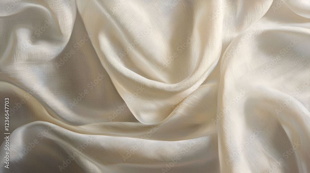 Fototapeta premium Draped fabric showcasing its soft texture and subtle sheen. A luxurious and elegant material.