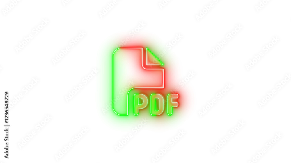 File pdf icon glowing neon green red gradient color File pdf icon glowing neon green red gradient color